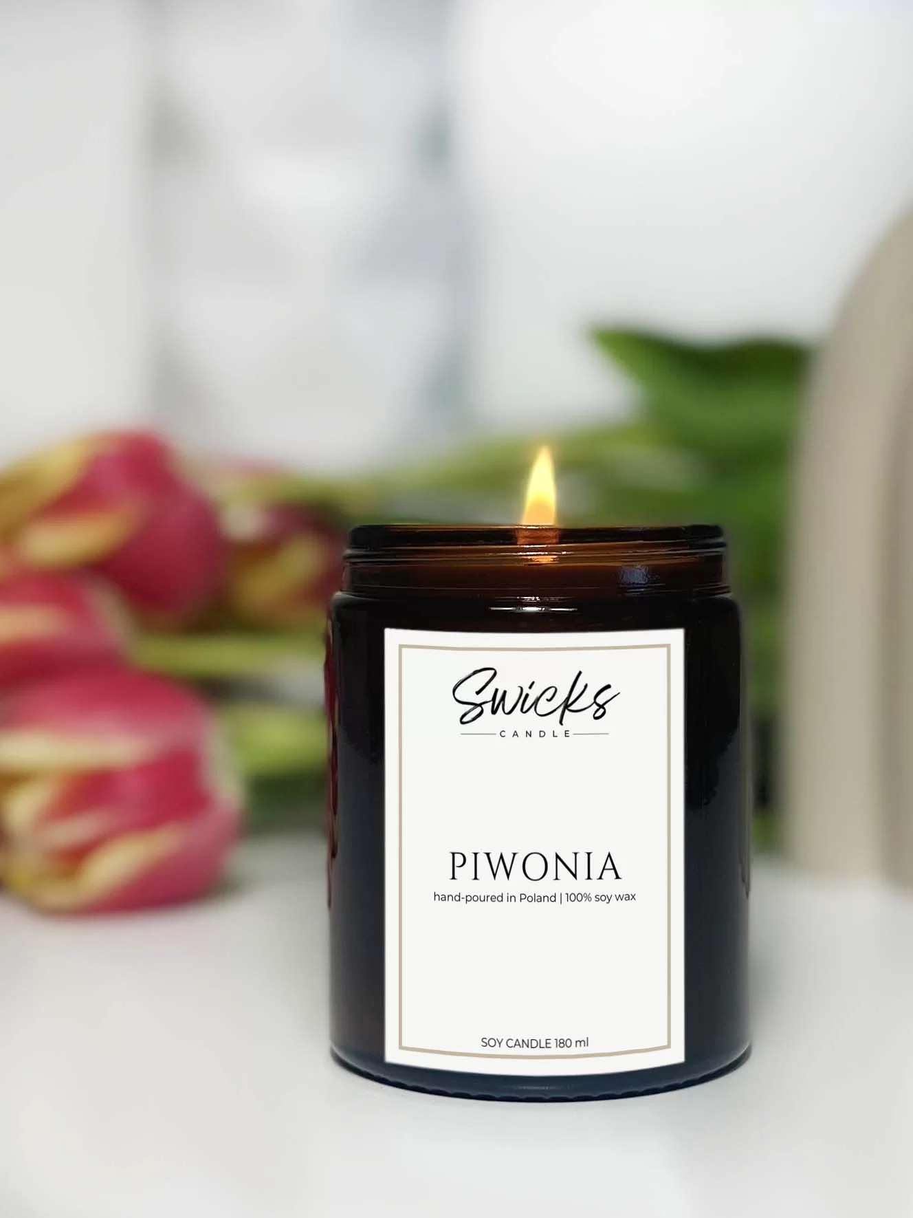 Świeca sojowa PIWONIA 180 ml