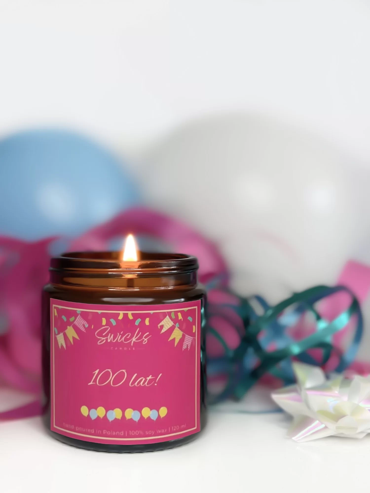 Świeca sojowa STO LAT róż 120 ml