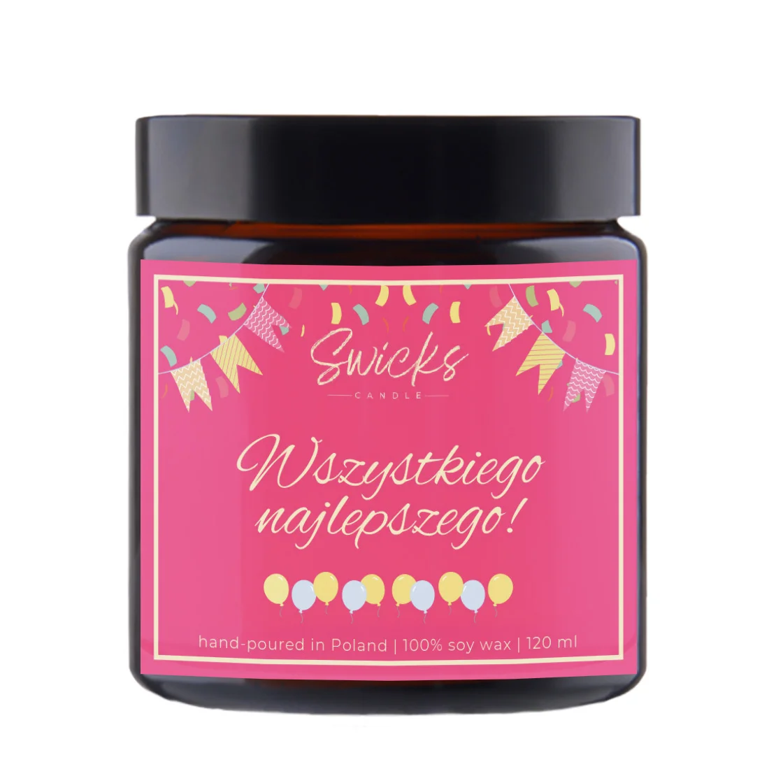 Świeca sojowa WSZYSTKIEGO NAJLEPSZEGO róż 120 ml w pudełku | dowolny zapach