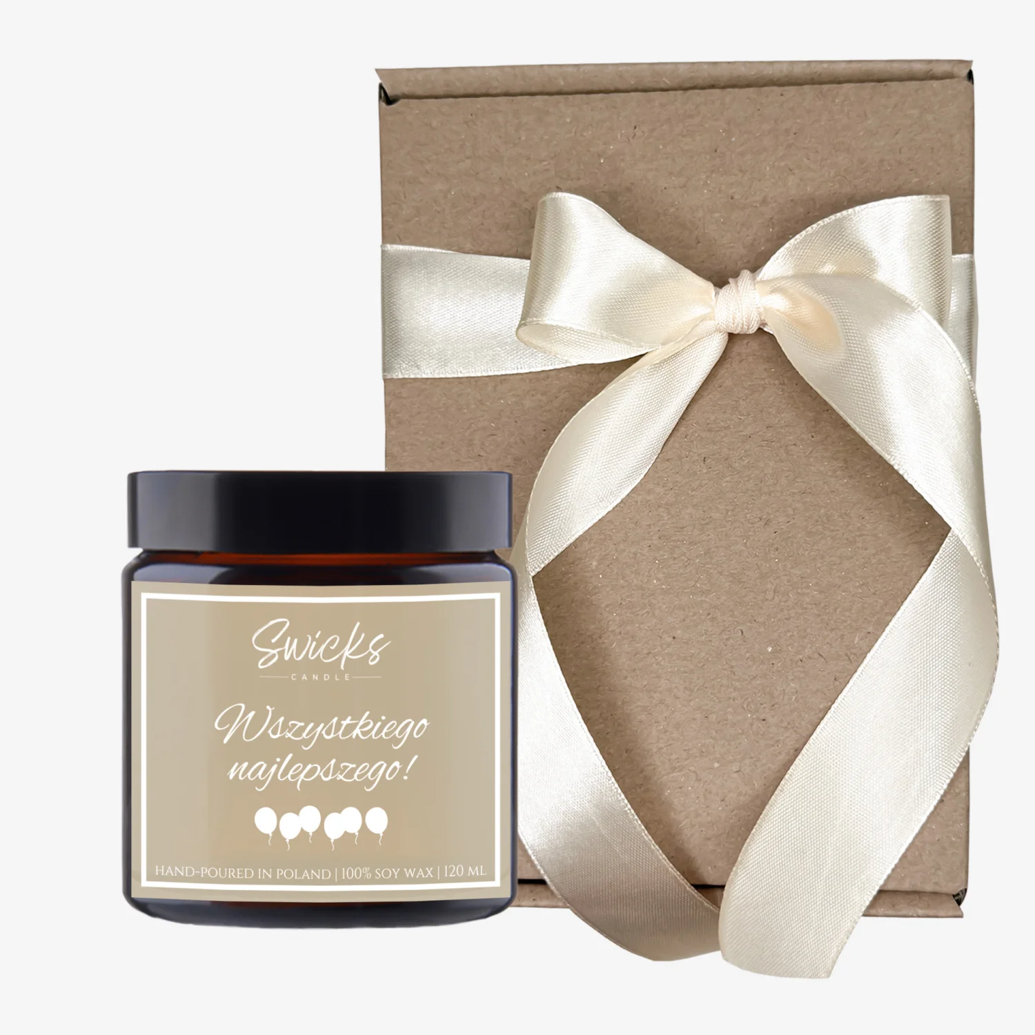 Świeca sojowa WSZYSTKIEGO NAJLEPSZEGO 120 ml w pudełku | dowolny zapach