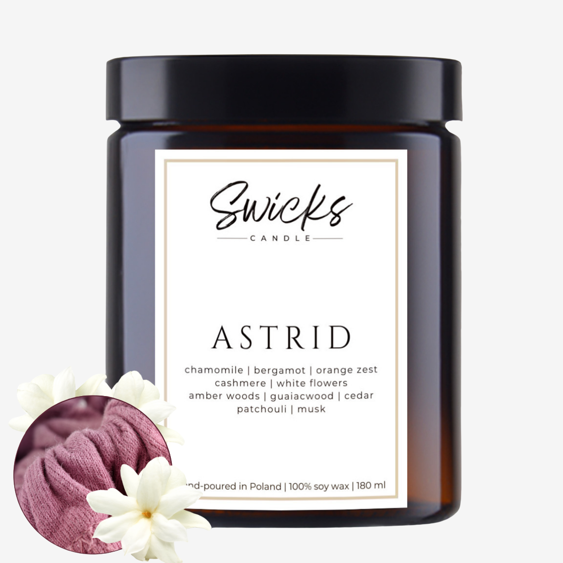 Świeca sojowa ASTRID 180 ml