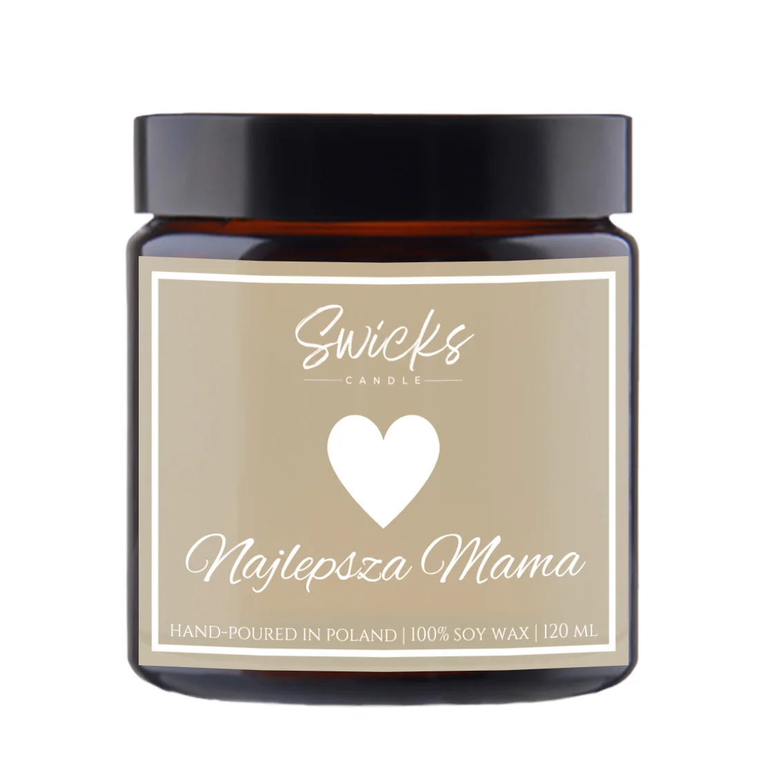 Świeca sojowa NAJLEPSZA MAMA 120 ml w pudełku | dowolny zapach