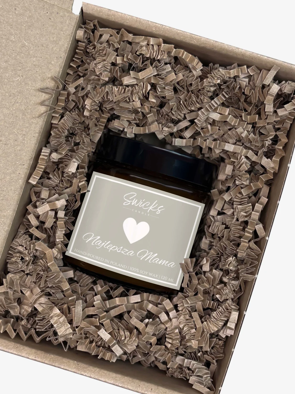 Świeca sojowa NAJLEPSZA MAMA 120 ml w pudełku | dowolny zapach