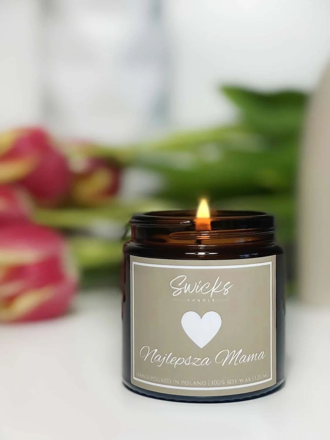 Świeca sojowa NAJLEPSZA MAMA 120 ml w pudełku | dowolny zapach