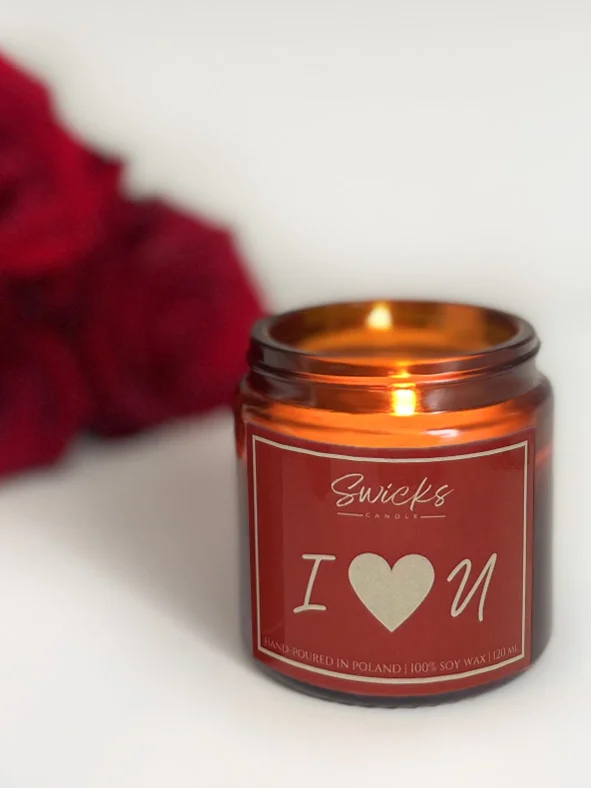 Świeca sojowa I LOVE U 120 ml w pudełku | dowolny zapach