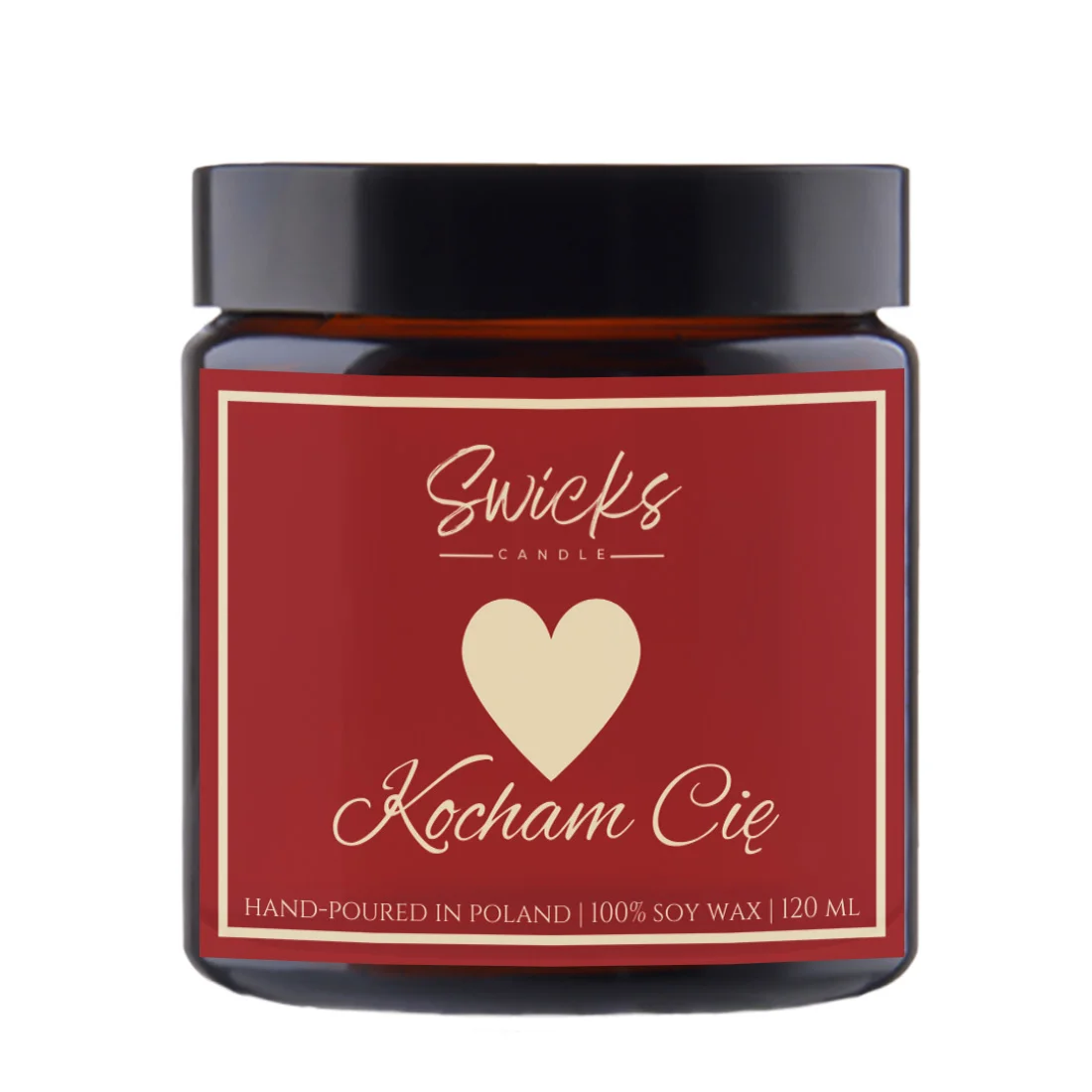 Świeca sojowa KOCHAM CIĘ 120 ml w pudełku | dowolny zapach