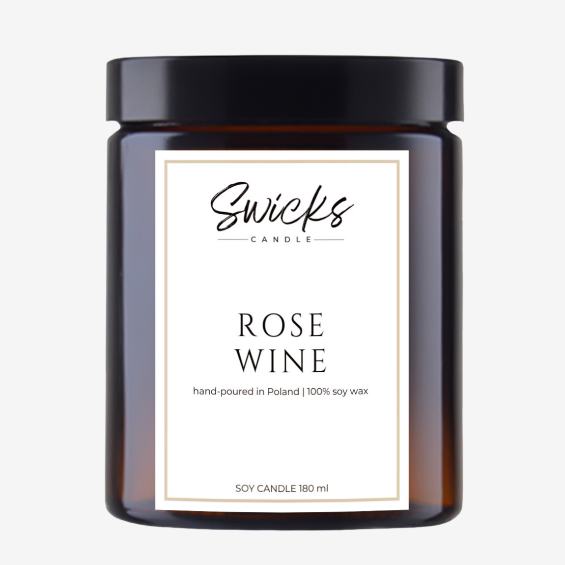 Świeca sojowa ROSE WINE 180 ml