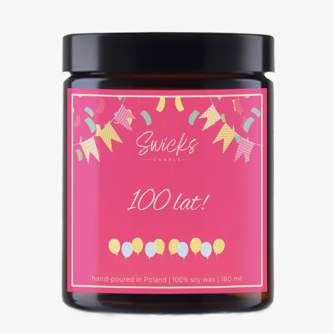 Świeca sojowa STO LAT róż 180 ml w pudełku | dowolny zapach