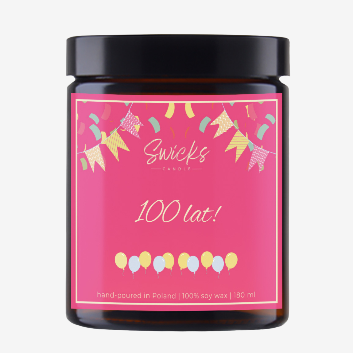 Świeca sojowa STO LAT róż 180 ml