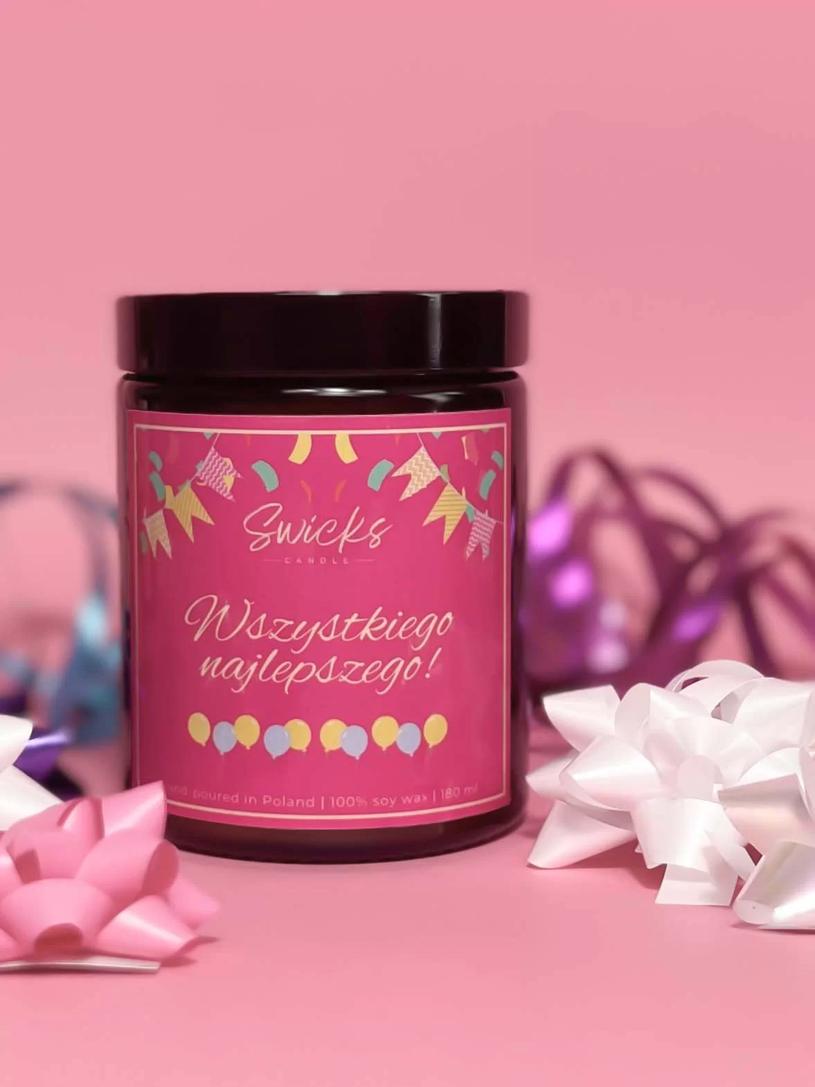 Świeca sojowa WSZYSTKIEGO NAJLEPSZEGO róż 180 ml
