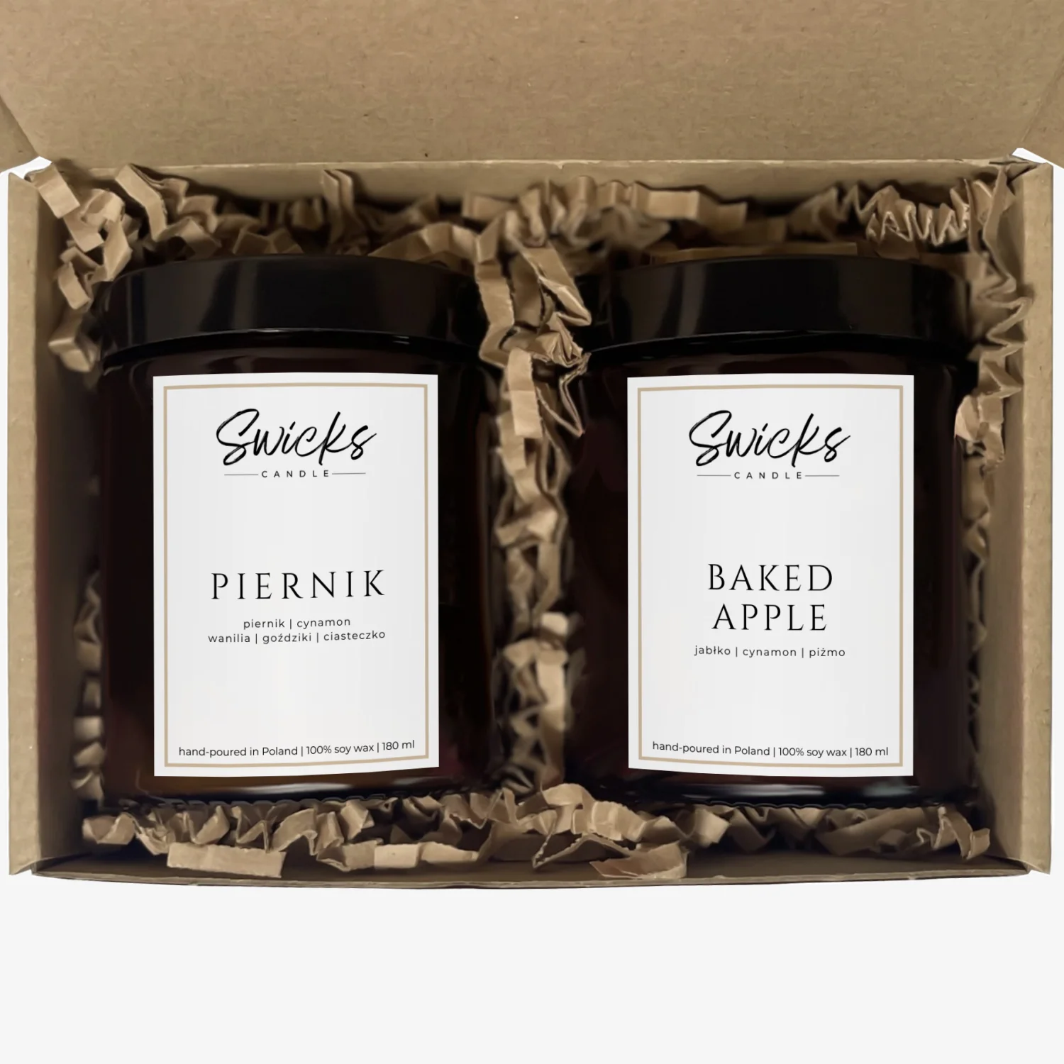 Zestaw świec 2x180ml w pudełku świątecznym | dowolny zapach