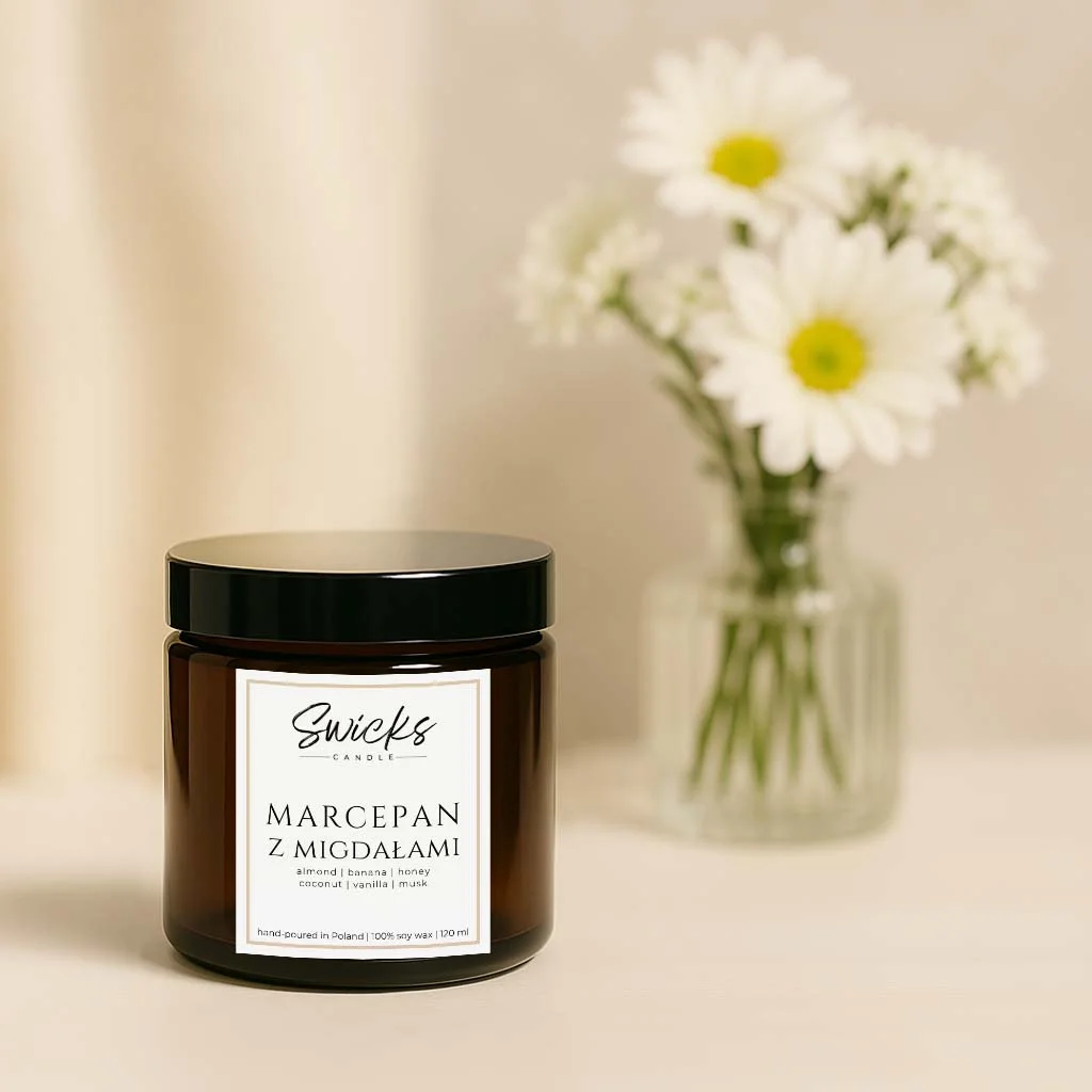 Świeca sojowa MARCEPAN Z MIGDAŁAMI 120 ml