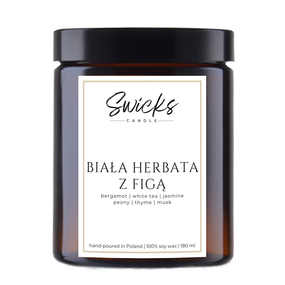 Świeca sojowa BIAŁA HERBATA Z FIGĄ 180 ml