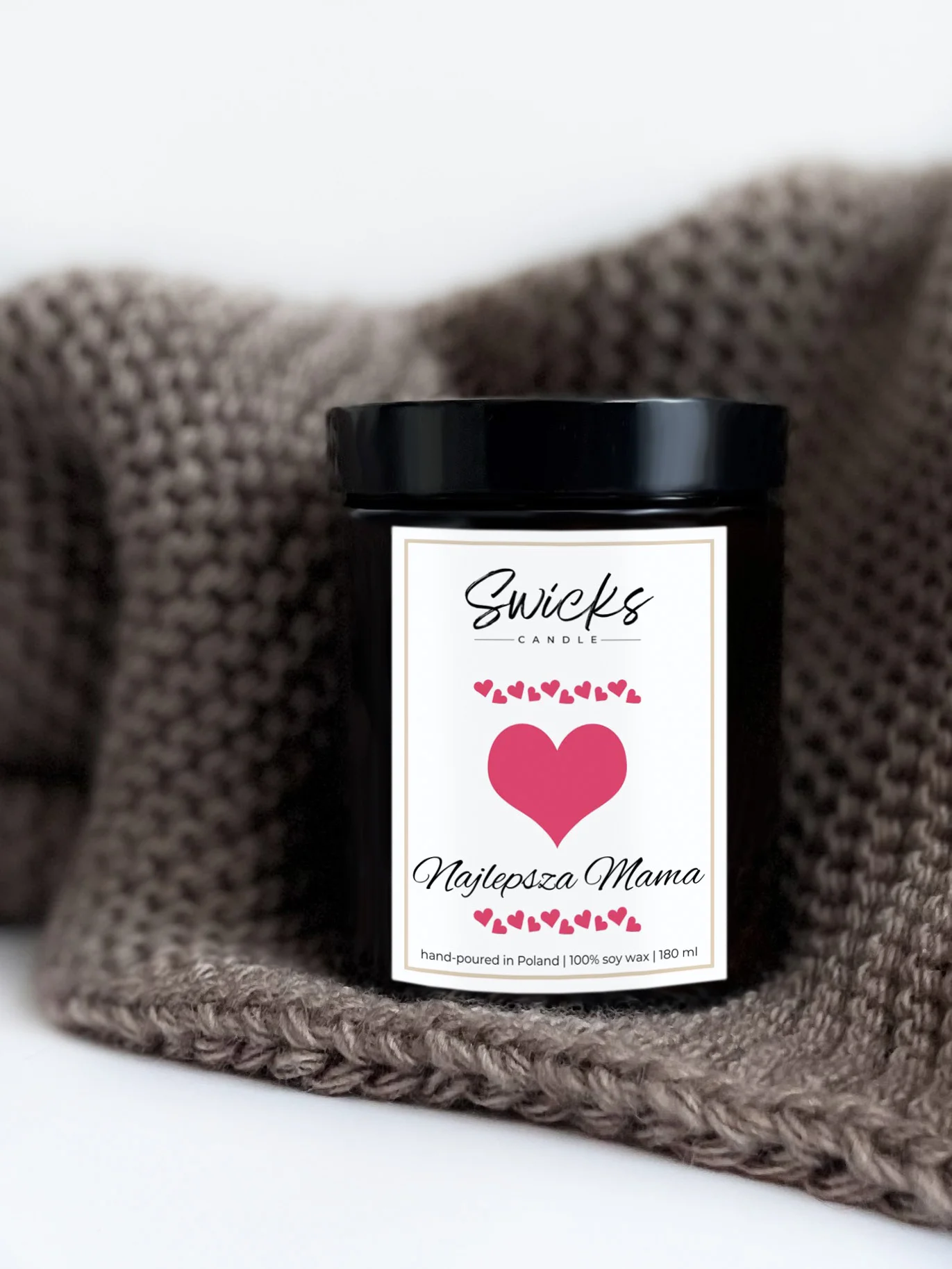 Świeca sojowa z napisem NAJLEPSZA MAMA 180 ml