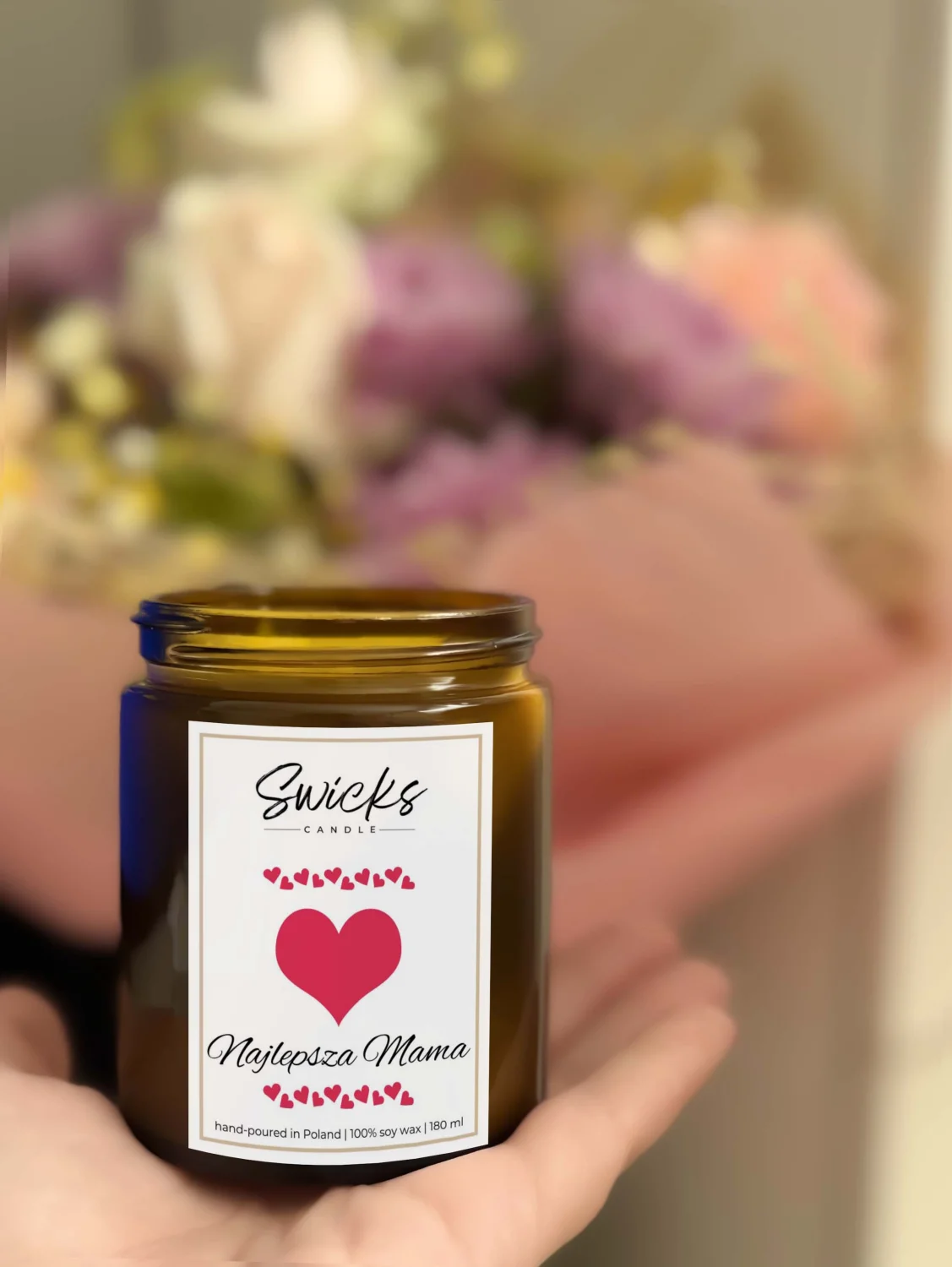 Świeca sojowa z napisem NAJLEPSZA MAMA 180 ml