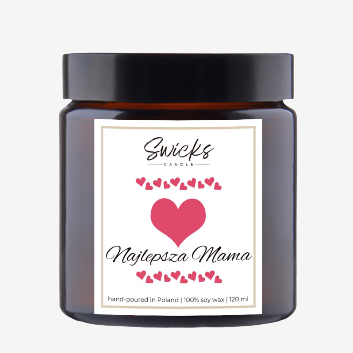 Świeca sojowa z napisem NAJLEPSZA MAMA 120 ml