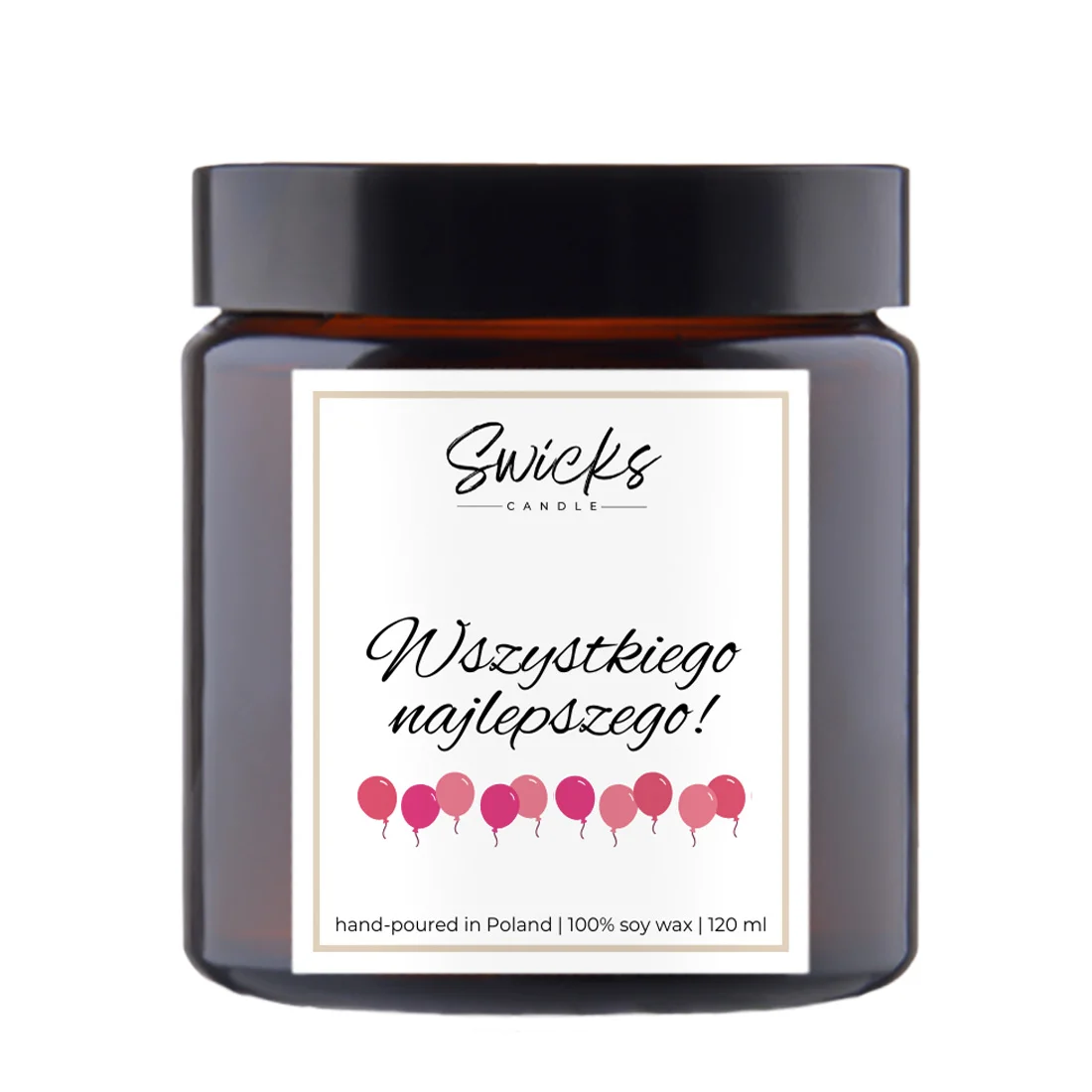 Zestaw świec NA URODZINY z napisem 2x120ml | dowolny zapach | brązowe pudełko