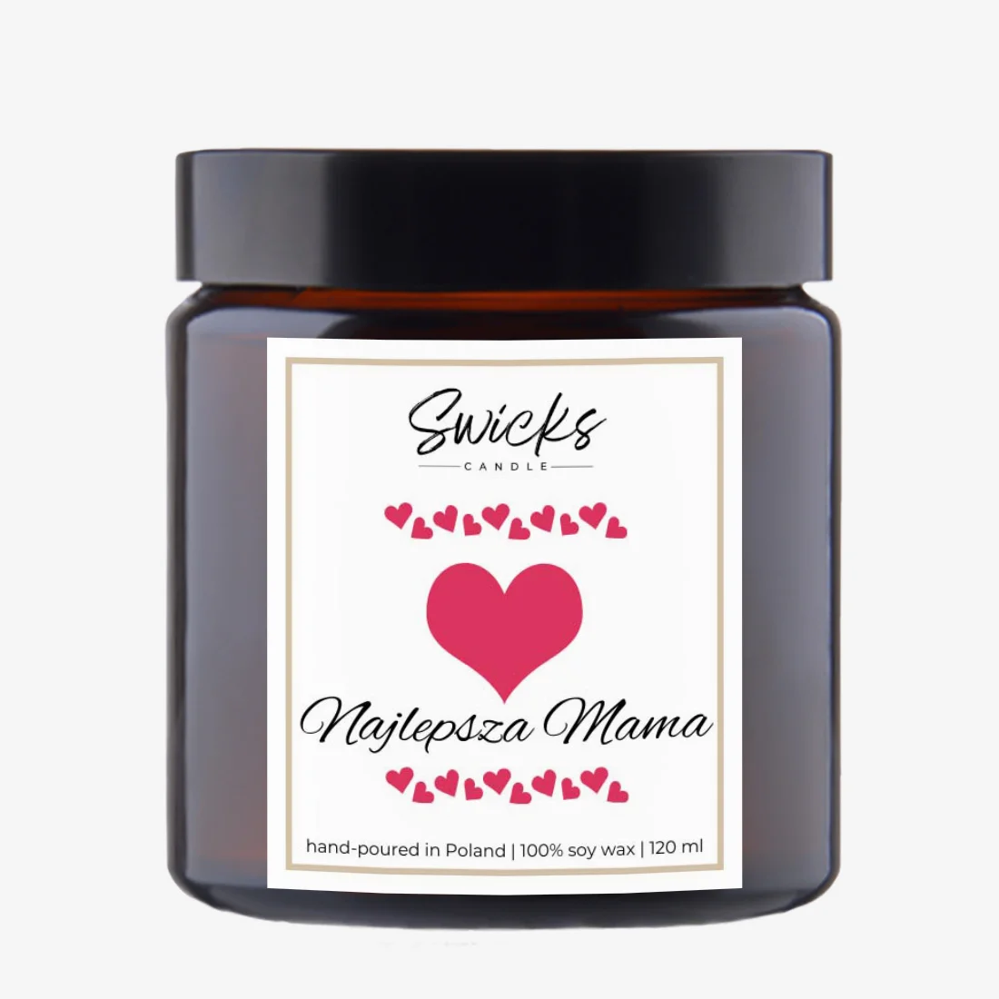 Świeca sojowa NAJLEPSZA MAMA 120 ml w pudełku | dowolny zapach