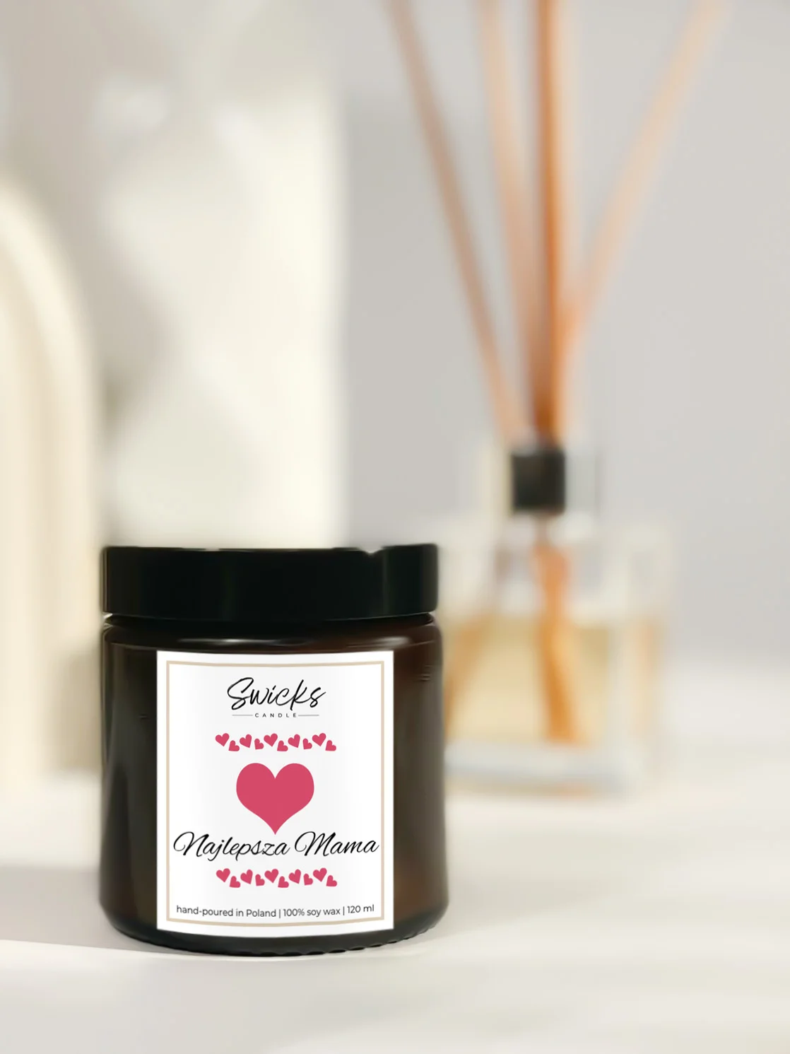 Świeca sojowa NAJLEPSZA MAMA 120 ml w pudełku | dowolny zapach