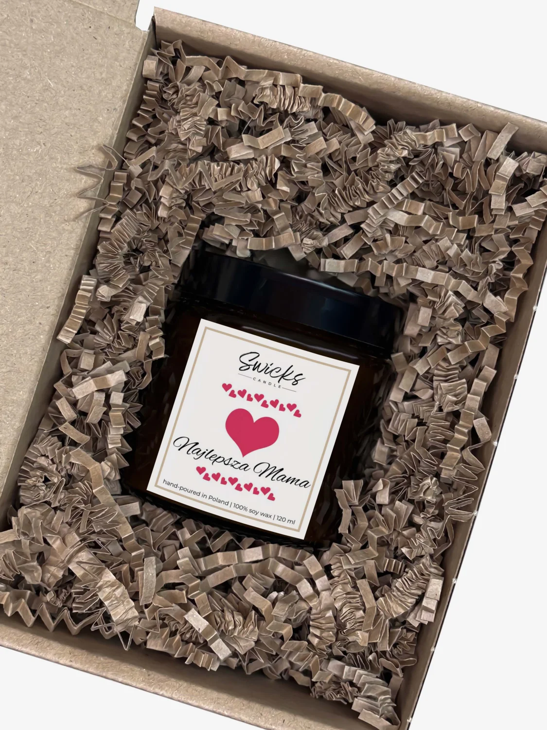 Świeca sojowa NAJLEPSZA MAMA 120 ml w pudełku | dowolny zapach