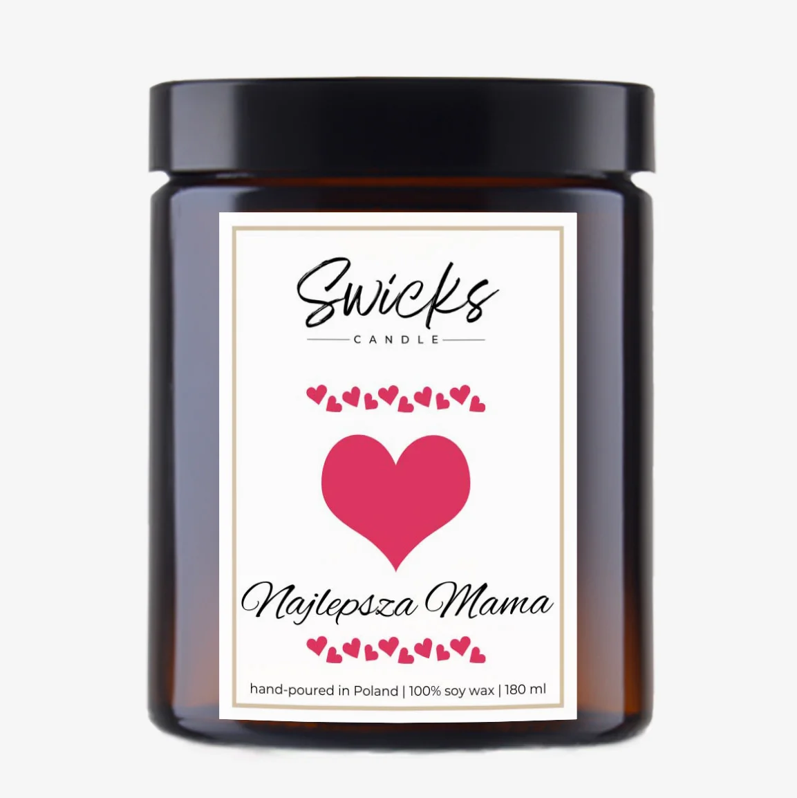 Świeca sojowa NAJLEPSZA MAMA 180 ml w pudełku | dowolny zapach
