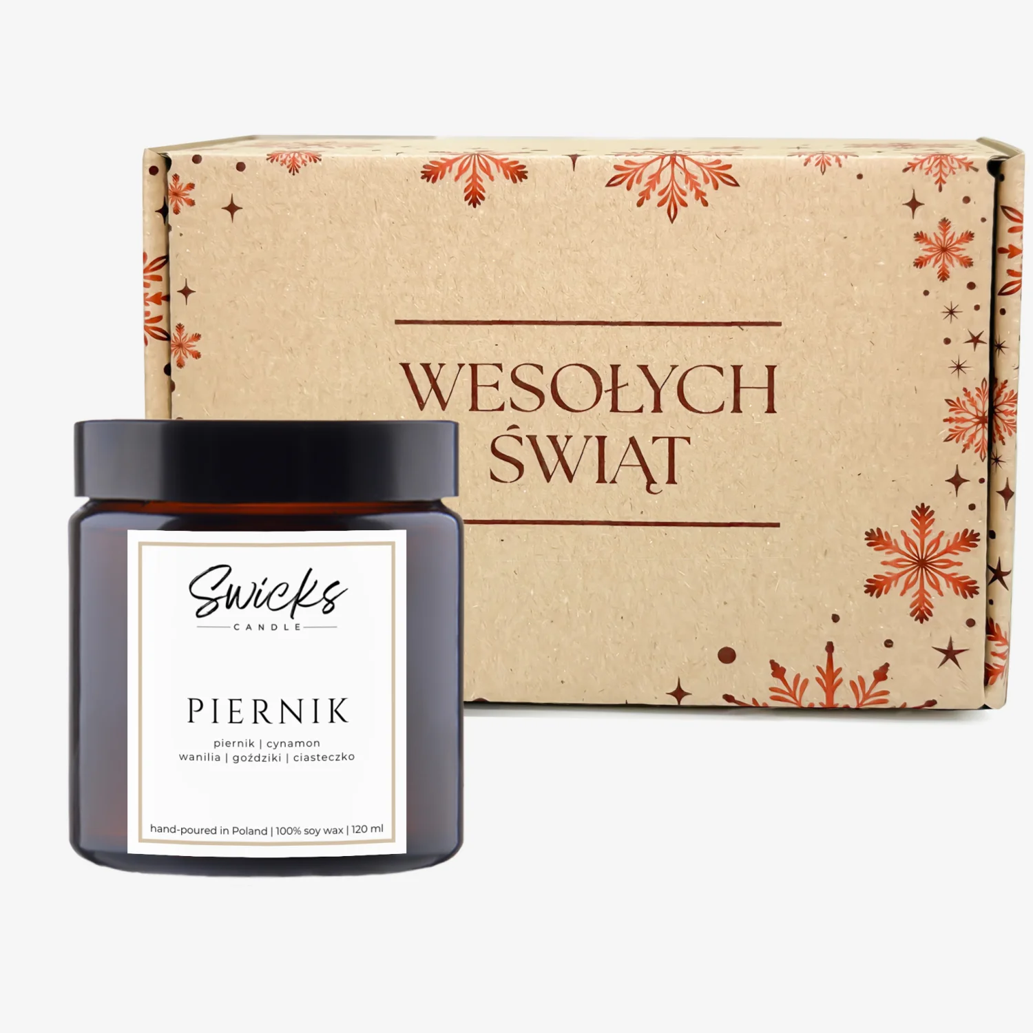 Świeca sojowa 120 ml w pudełku świątecznym | dowolny zapach
