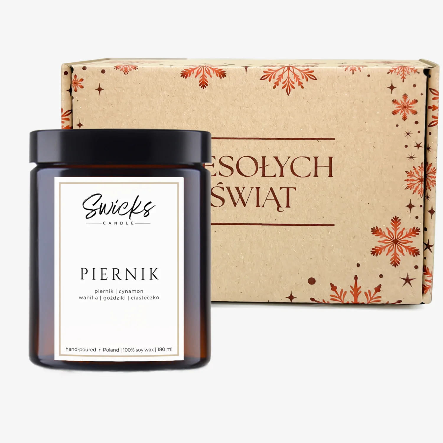 Świeca sojowa 180 ml w pudełku świątecznym | dowolny zapach