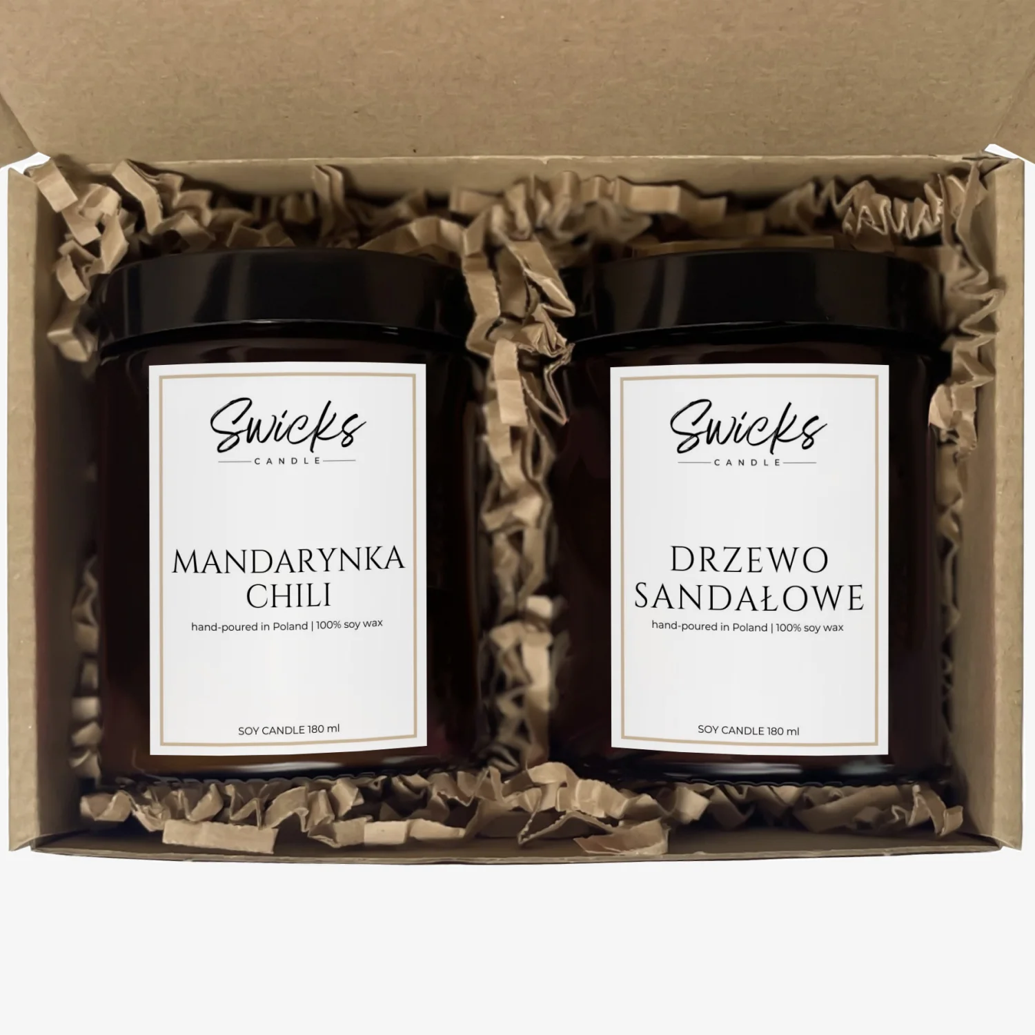 Zestaw świec 2x180ml w pudełku świątecznym | dowolny zapach
