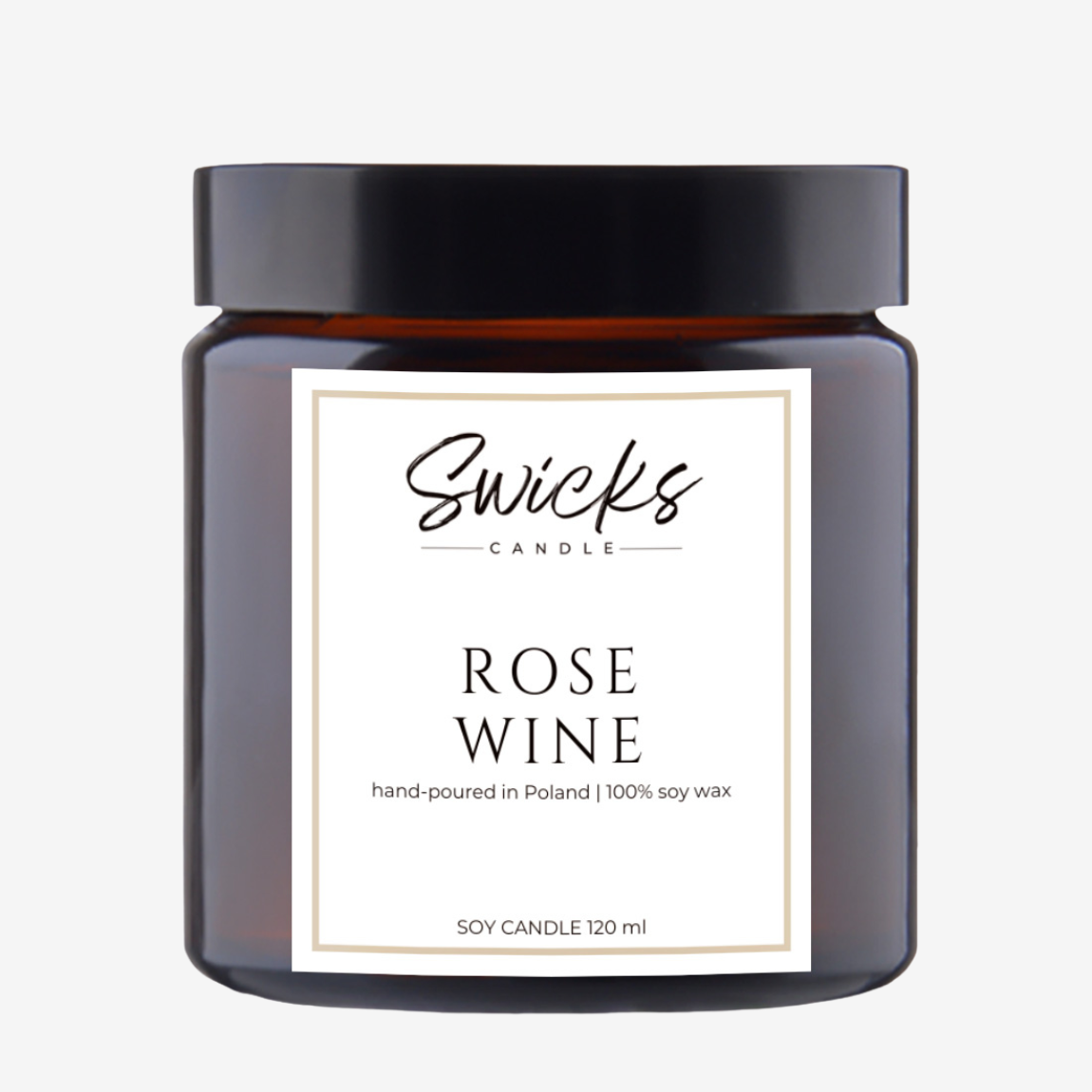 Świeca sojowa ROSE WINE 120 ml